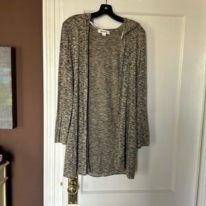 Alice blue size small long cardigan with pockets and hood